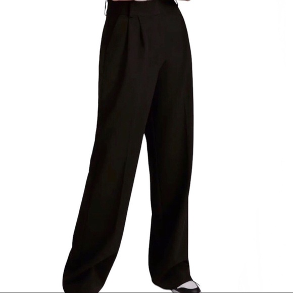 Favorite Daughter The Favorite Pant Black Size 12 High Waist Wide Leg FEWOPP8505 - Picture 1 of 10